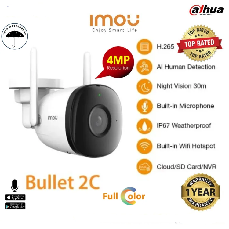 IMOU Bullet 2c (4mp) WIFI Wireless CCTV Camera