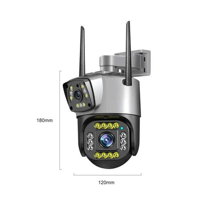 V380 Dual Lens PTZ WiFi CCTV Camera with Color Night Vision and Two-Way Talk