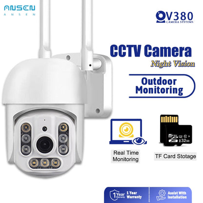 V380 PTZ WiFi CCTV Camera with Color Night Vision and Two-Way Talk