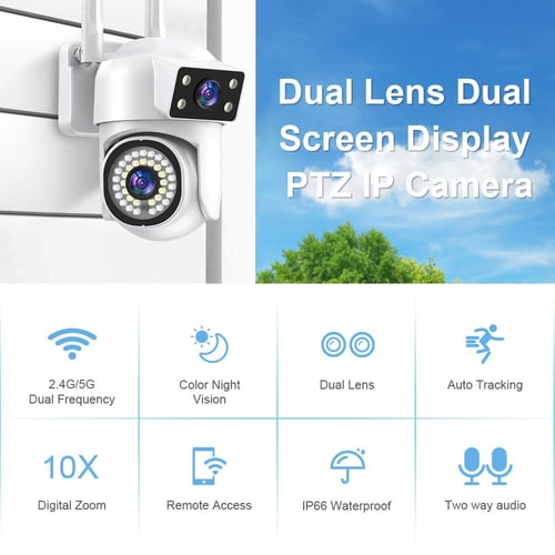 V380 Dual Lens Wifi Wireless PTZ CCTV Camera