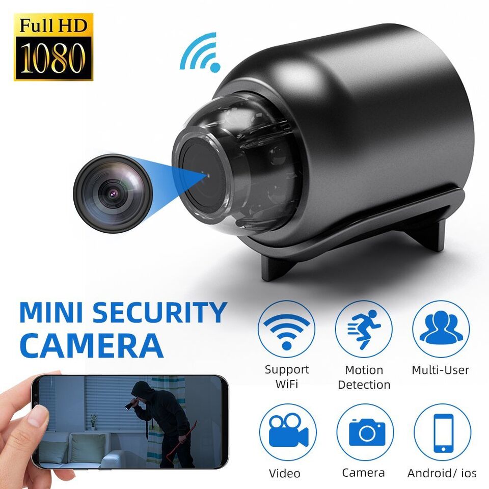 HD Mini WiFi CCTV Camera Baby Monitor With Night Vision - 1080P