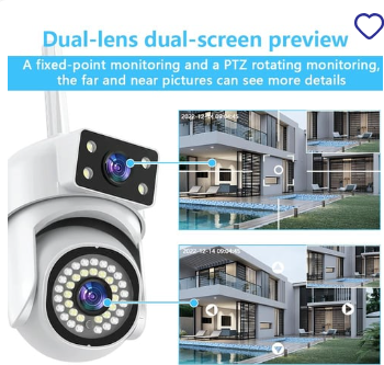 V380 Dual Lens Wifi Wireless PTZ CCTV Camera