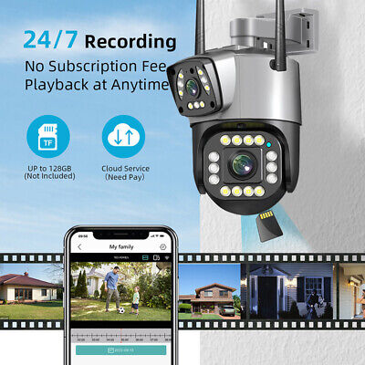 V380 Dual Lens PTZ WiFi CCTV Camera with Color Night Vision and Two-Way Talk