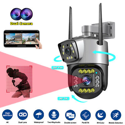 V380 Dual Lens PTZ WiFi CCTV Camera with Color Night Vision and Two-Way Talk