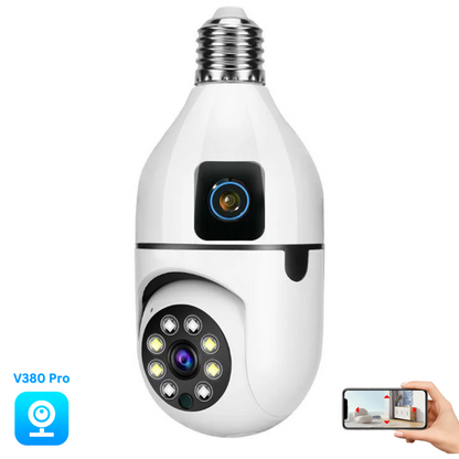 V380 Dual Lens Bulb Shaped Wifi Wireless CCTV Camera