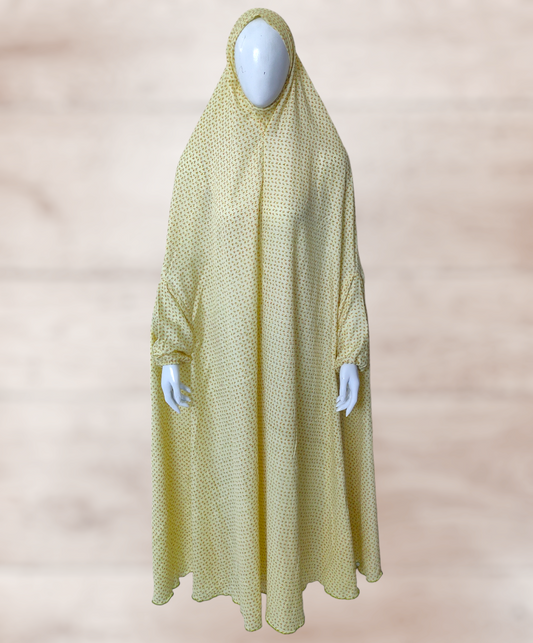 Yellow Namaz Chadar - Full Size With Sleeves and Naqab