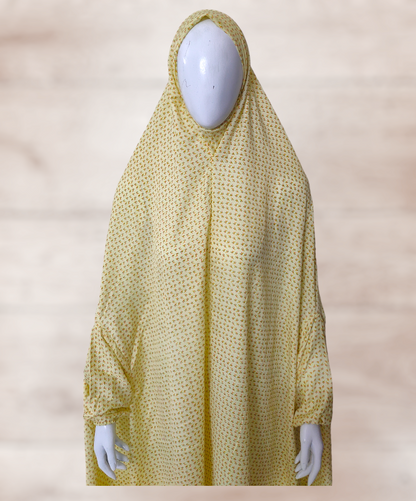 Yellow Namaz Chadar - Full Size With Sleeves and Naqab