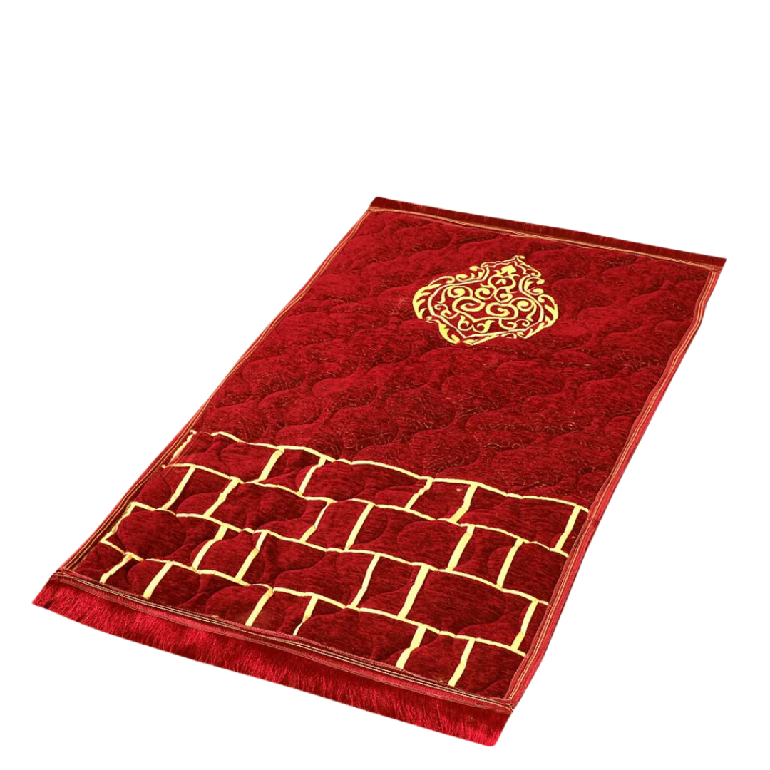 Red Motif Prayer Mat -  Premium Foam Jayenamaz