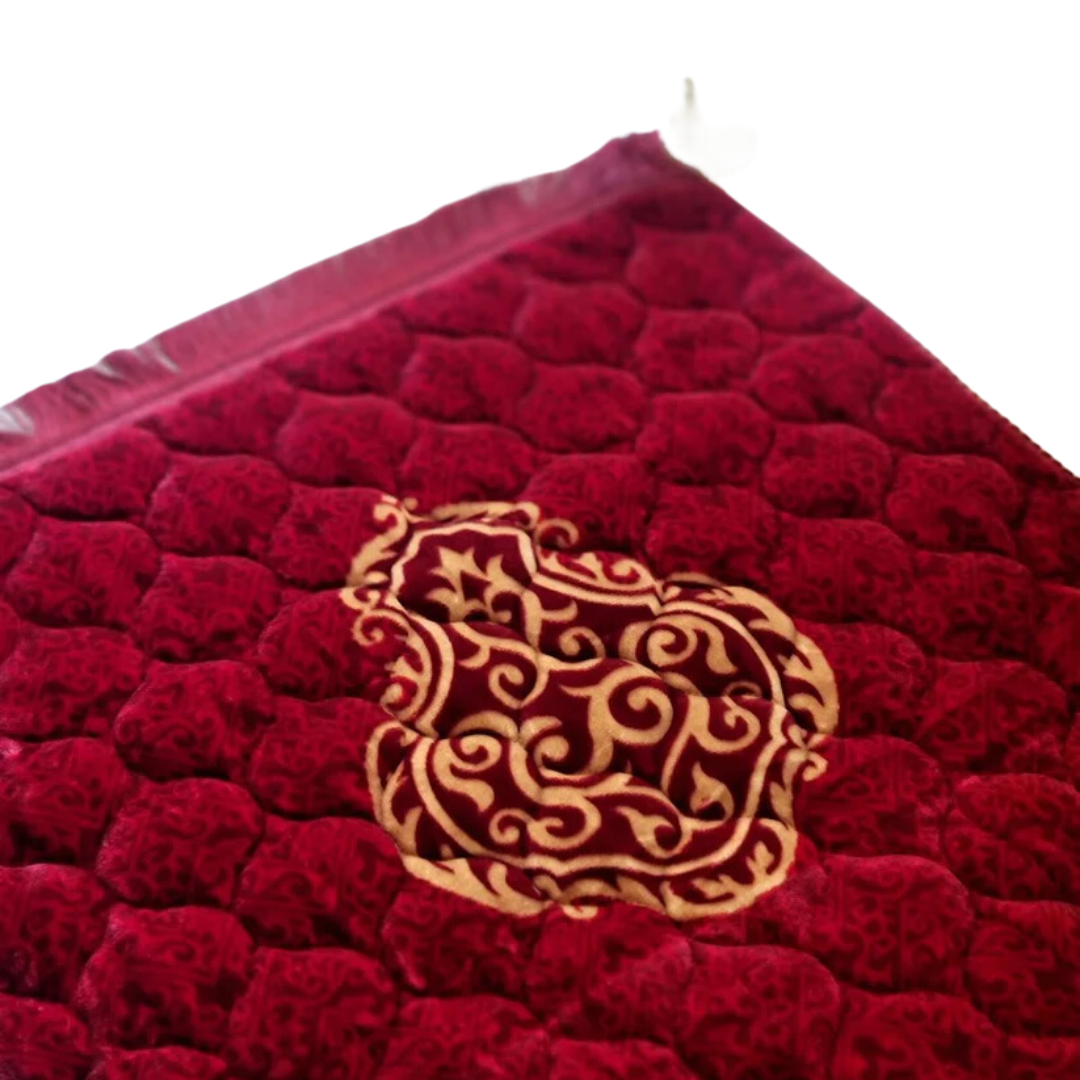 Red Motif Prayer Mat -  Premium Foam Jayenamaz